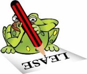 Quaffer Frog signing a lease