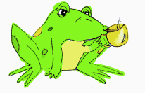 Frog Happy About Drinking Gr8 coffee