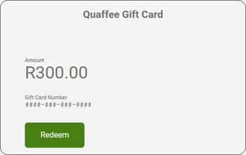 Quaffee Gift Card Sample